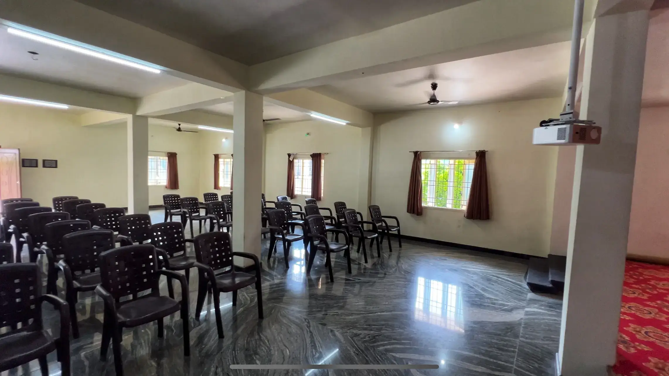Conference hall seating at MS Lotus Resorts, Kolli Hills